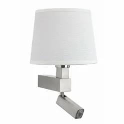 Lampes En Tissu-Luminaires Mantra Applique murale Mantra BAHIA LED Nickel brillant, Nickel mat, 1 lumière
