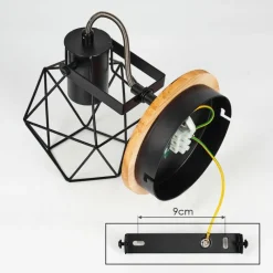 Lampes Vintages & Rétros-hofstein Applique murale Maracambo Bois foncé, Noir, 1 lumière