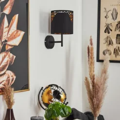 Lampes En Tissu-hofstein Applique murale Marbach Noir, 1 lumière