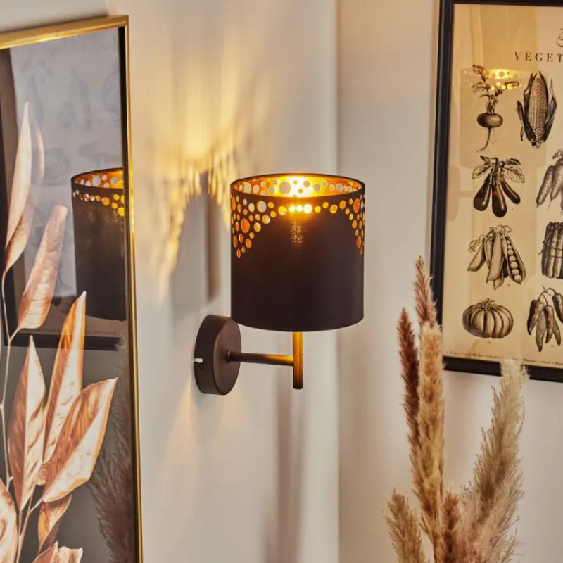 Lampes En Tissu-hofstein Applique murale Marbach Noir, 1 lumière