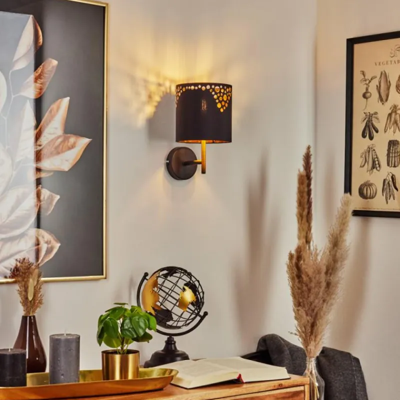 Lampes En Tissu-hofstein Applique murale Marbach Noir, 1 lumière