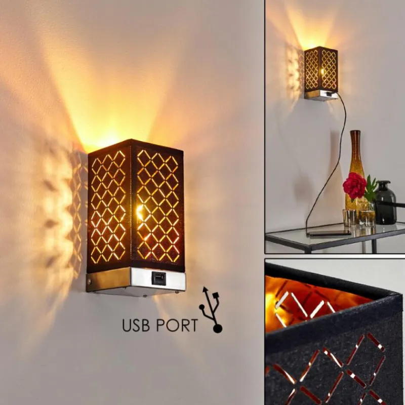 Lampes En Tissu-hofstein Applique murale Meldal Argenté, 1 lumière