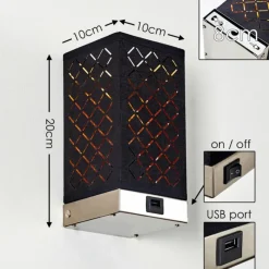 Lampes En Tissu-hofstein Applique murale Meldal Argenté, 1 lumière