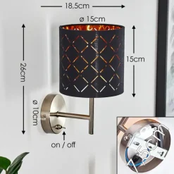 Lampes En Tissu-hofstein Applique murale Meldal Nickel mat, 1 lumière