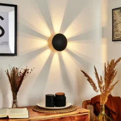 hofstein Applique murale Mezia LED Noir, 1 lumière