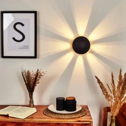 hofstein Applique murale Mezia LED Noir, 1 lumière