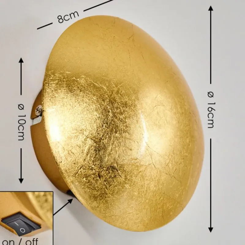 Lampe Turque-hofstein Applique murale Mezia Or, 1 lumière