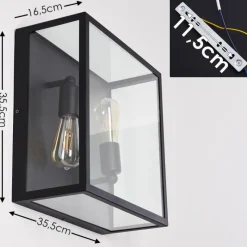 hofstein Applique murale Moatize Noir, 2 lumières