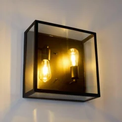 hofstein Applique murale Moatize Noir, 2 lumières