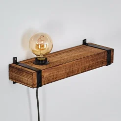 Luminaires Rustiques-hofstein Applique murale Montgomery Bois foncé, Noir, 1 lumière