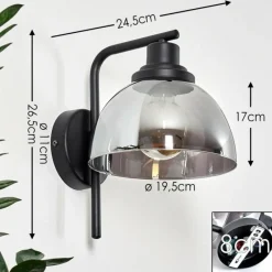 hofstein Applique murale Morzine Noir, 1 lumière