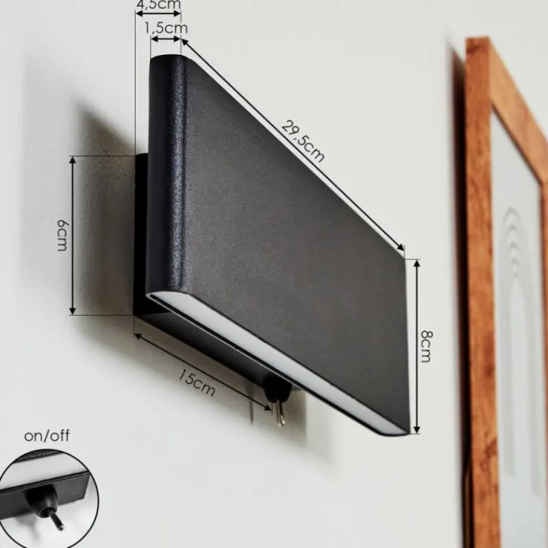 hofstein Applique murale Mosambik LED Noir, Blanc, 1 lumière