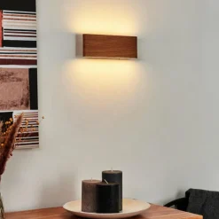 hofstein Applique murale Mosambik LED Brun, Bois foncé, Nickel mat, 1 lumière