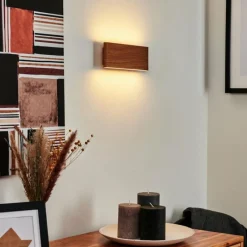 hofstein Applique murale Mosambik LED Brun, Bois foncé, Nickel mat, 1 lumière