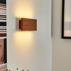 hofstein Applique murale Mosambik LED Brun, Bois foncé, Nickel mat, 1 lumière