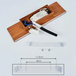 hofstein Applique murale Mosambik LED Brun, Bois foncé, Nickel mat, 1 lumière