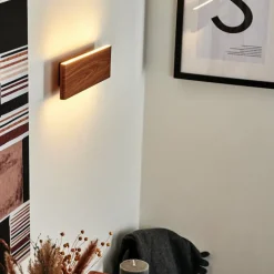 hofstein Applique murale Mosambik LED Brun, Bois foncé, Nickel mat, 1 lumière