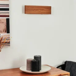 hofstein Applique murale Mosambik LED Brun, Bois foncé, Nickel mat, 1 lumière