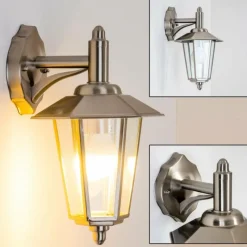 hofstein Applique murale Moskau DOWN Acier inoxydable, Transparent, 1 lumière