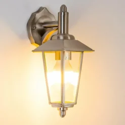 hofstein Applique murale Moskau DOWN Acier inoxydable, Transparent, 1 lumière