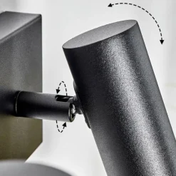 Lampes Dorées-hofstein Applique murale Musko Noir, 2 lumières