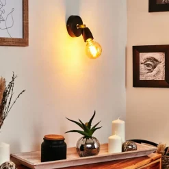 Lampes Dorées-hofstein Applique murale Musland Or, Noir, 1 lumière