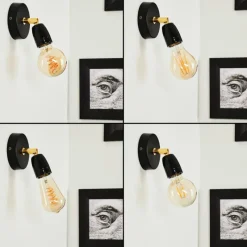 Lampes Dorées-hofstein Applique murale Musland Or, Noir, 1 lumière