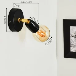 Lampes Dorées-hofstein Applique murale Musland Or, Noir, 1 lumière