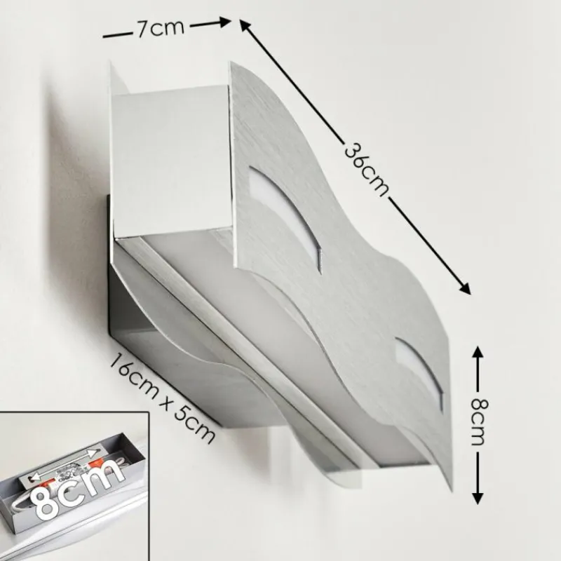 hofstein Applique murale Nagold LED Chrome, Nickel mat, 1 lumière