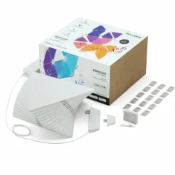 Luminaires nanoleaf Applique murale nanoleaf Rhythm Starter Kit 15 Panneaux LED Blanc, 1 lumière, Télécommandes, Changeur de couleurs