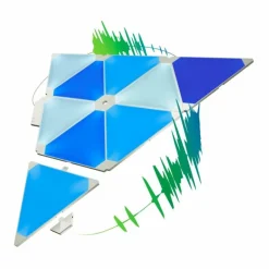 Luminaires nanoleaf Applique murale Nanoleaf Rhythm Starter Kit 9 Panneaux LED Blanc, 1 lumière, Télécommandes, Changeur de couleurs