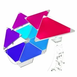 Luminaires nanoleaf Applique murale Nanoleaf Rhythm Starter Kit 9 Panneaux LED Blanc, 1 lumière, Télécommandes, Changeur de couleurs