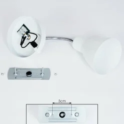 hofstein Applique murale Naouli Chrome, Noir, Blanc, 1 lumière