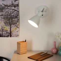 hofstein Applique murale Naouli Chrome, Noir, Blanc, 1 lumière