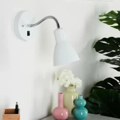 hofstein Applique murale Naouli Chrome, Noir, Blanc, 1 lumière