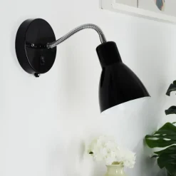 hofstein Applique murale Naouli Chrome, Noir, 1 lumière