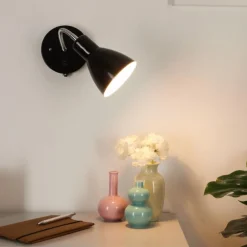 hofstein Applique murale Naouli Chrome, Noir, 1 lumière