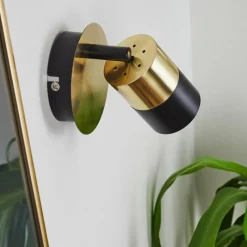 hofstein Applique murale Neftenbach Laiton, Noir, 1 lumière