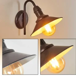 Luminaires Rustiques-hofstein Applique murale Nibyn Beige, Brun foncé, 1 lumière