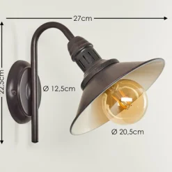 Luminaires Rustiques-hofstein Applique murale Nibyn Beige, Brun foncé, 1 lumière