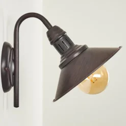 Luminaires Rustiques-hofstein Applique murale Nibyn Beige, Brun foncé, 1 lumière