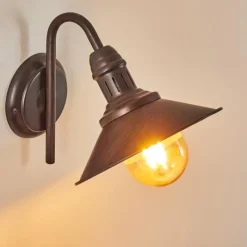 Luminaires Rustiques-hofstein Applique murale Nibyn Beige, Brun foncé, 1 lumière