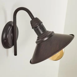 Luminaires Rustiques-hofstein Applique murale Nibyn Beige, Brun foncé, 1 lumière