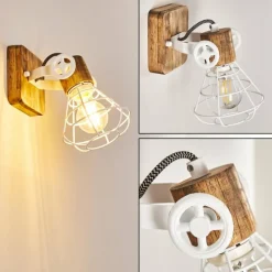 Lampes Industrielles-hofstein Applique murale Nifun Brun, Blanc, 1 lumière