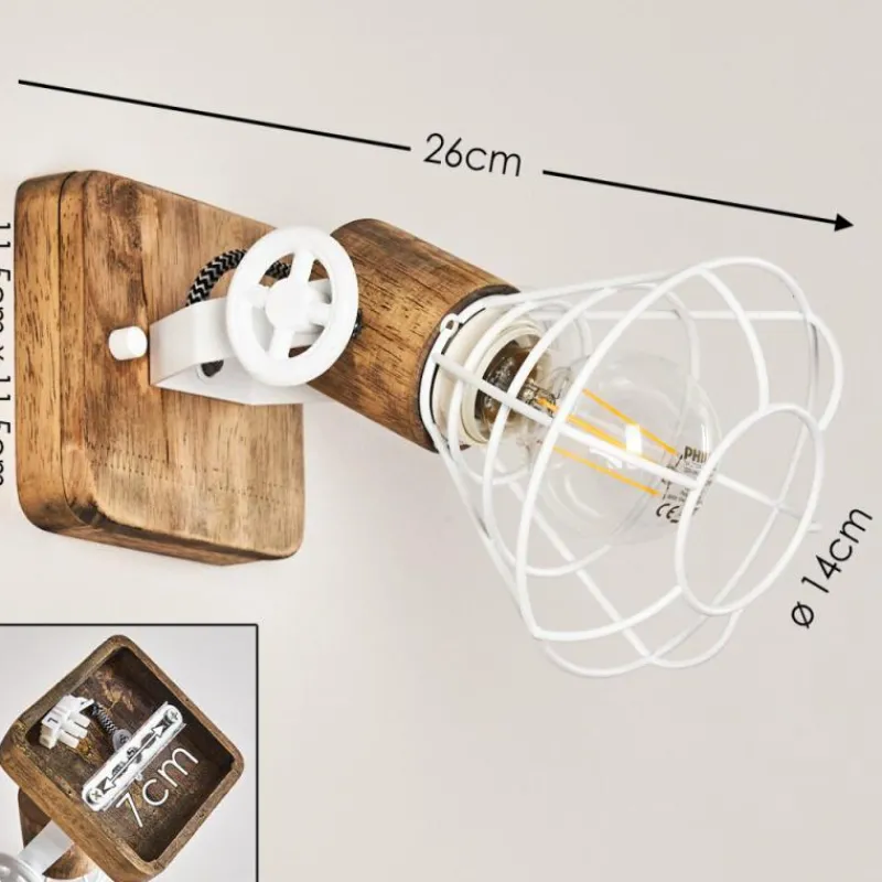 Lampes Industrielles-hofstein Applique murale Nifun Brun, Blanc, 1 lumière