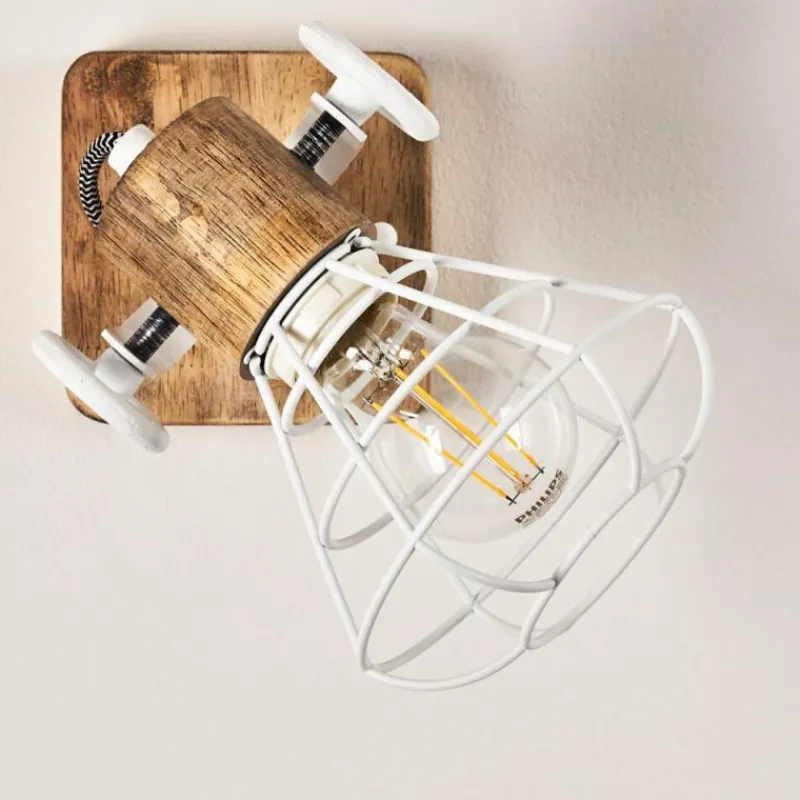 Lampes Industrielles-hofstein Applique murale Nifun Brun, Blanc, 1 lumière