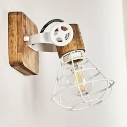 Lampes Industrielles-hofstein Applique murale Nifun Brun, Blanc, 1 lumière