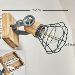 Luminaires Rustiques-hofstein Applique murale Nifun Brun, Gris, 1 lumière