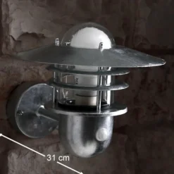 Luminaires Nordlux Applique murale Nordlux AGGER SENSOR Zingué, 1 lumière, Détecteur de mouvement