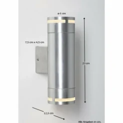 Luminaires Nordlux Applique murale Nordlux Can Aluminium, 2 lumières